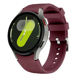 Premium Silicone - Leather Hybrid Wristband - Watch 7 6 5 4 44MM (Wine Red)