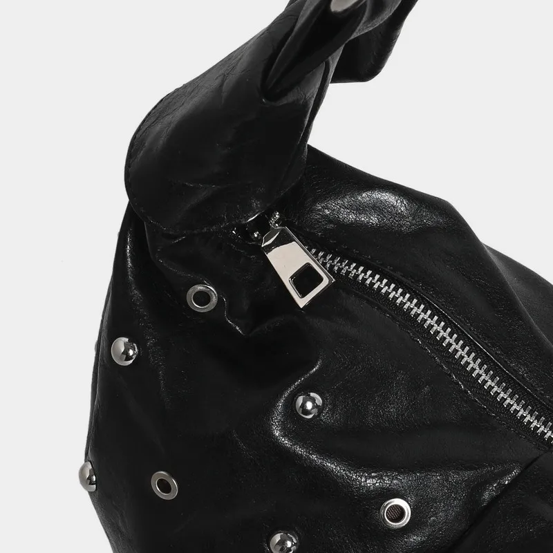 Rivets ladies Handbag Underarm Bag Street Trend Punk Wide strap Women's Shoulder Bag Large pu leather ladies Hand bag bolsos
