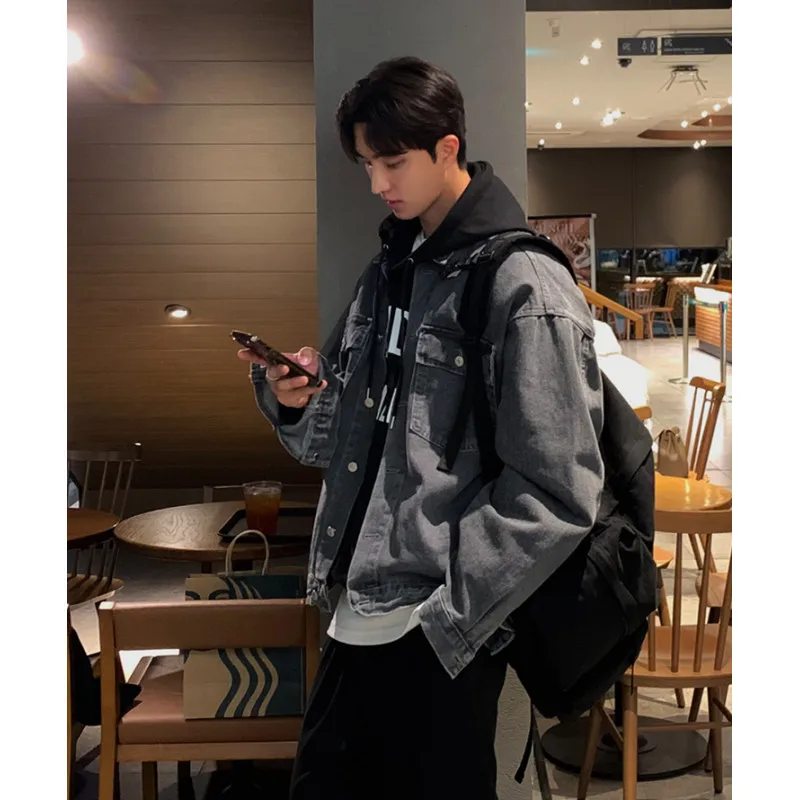 Spring 2024 New Korean style Arrival Men's Oversized Jacket - Chic and Fashionable Casual Denim Coat for Men  mens jacket