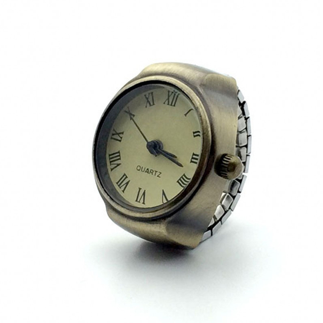 Creative Finger Watch Couple Ring Watch Retro Roman Quartz Watch Ring  for women