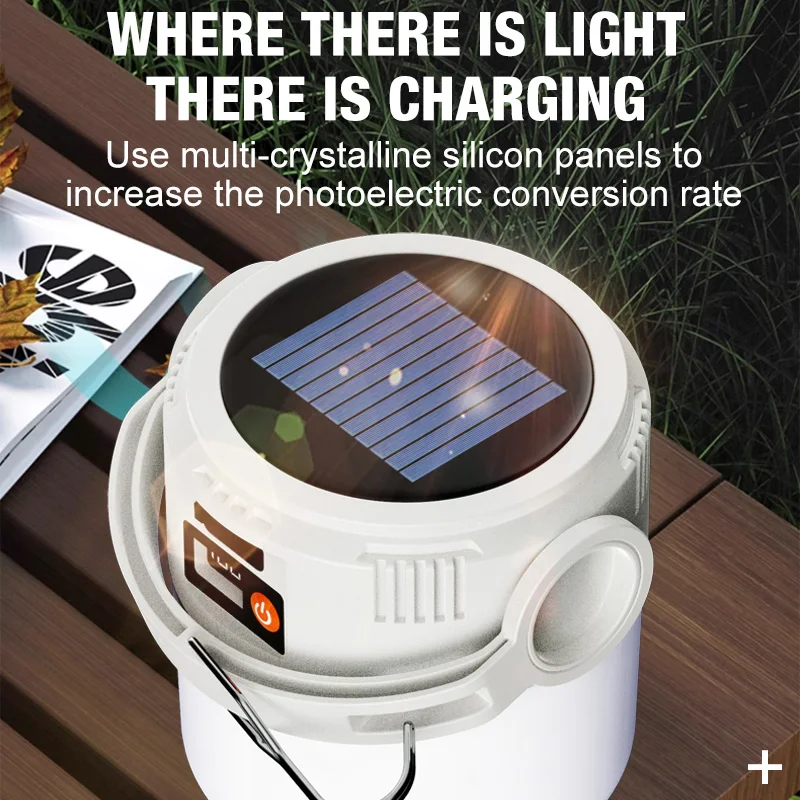 Solar LED Outdoor Camping Lamp Portable TYPE-C Charging