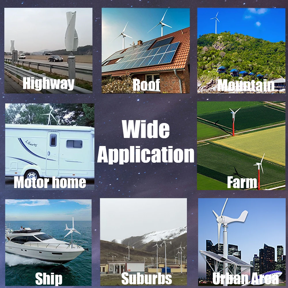 Electricity Generation 15000W Vertical Windmill Maglev Generator Low Wind Start Noiseless Street Lamp Garden Farm Household