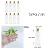Clear Glass Wishing Bottle with Cork Drift, Wedding Vials Decoration, Mini Bottle for Travel, Gifts, DIY Jars, 12Pcs 6
