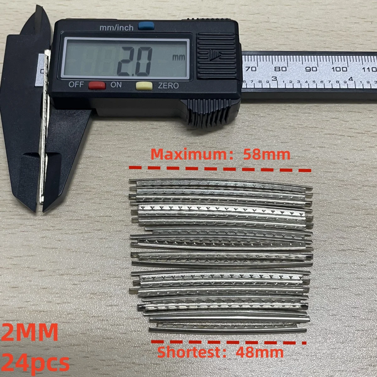 Miwayer 1Set Gitarrenbünde Draht Griffbrett Nickel Silber 1,6 MM 1,8 MM 2 MM 2,2 MM 2,4 MM 2,7 MM 2,9 MM Gitarrenreparaturmaterial 18-24 Stück – Detail 10