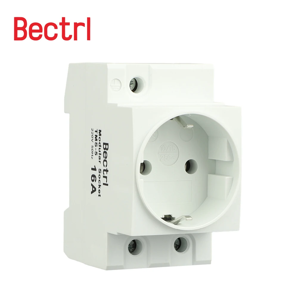 CNC Din 레일 35mm 모듈러 마운트 AC 전원 소켓 플러그 16A 220V AC 커넥터 회색 주거용 범용 산업용