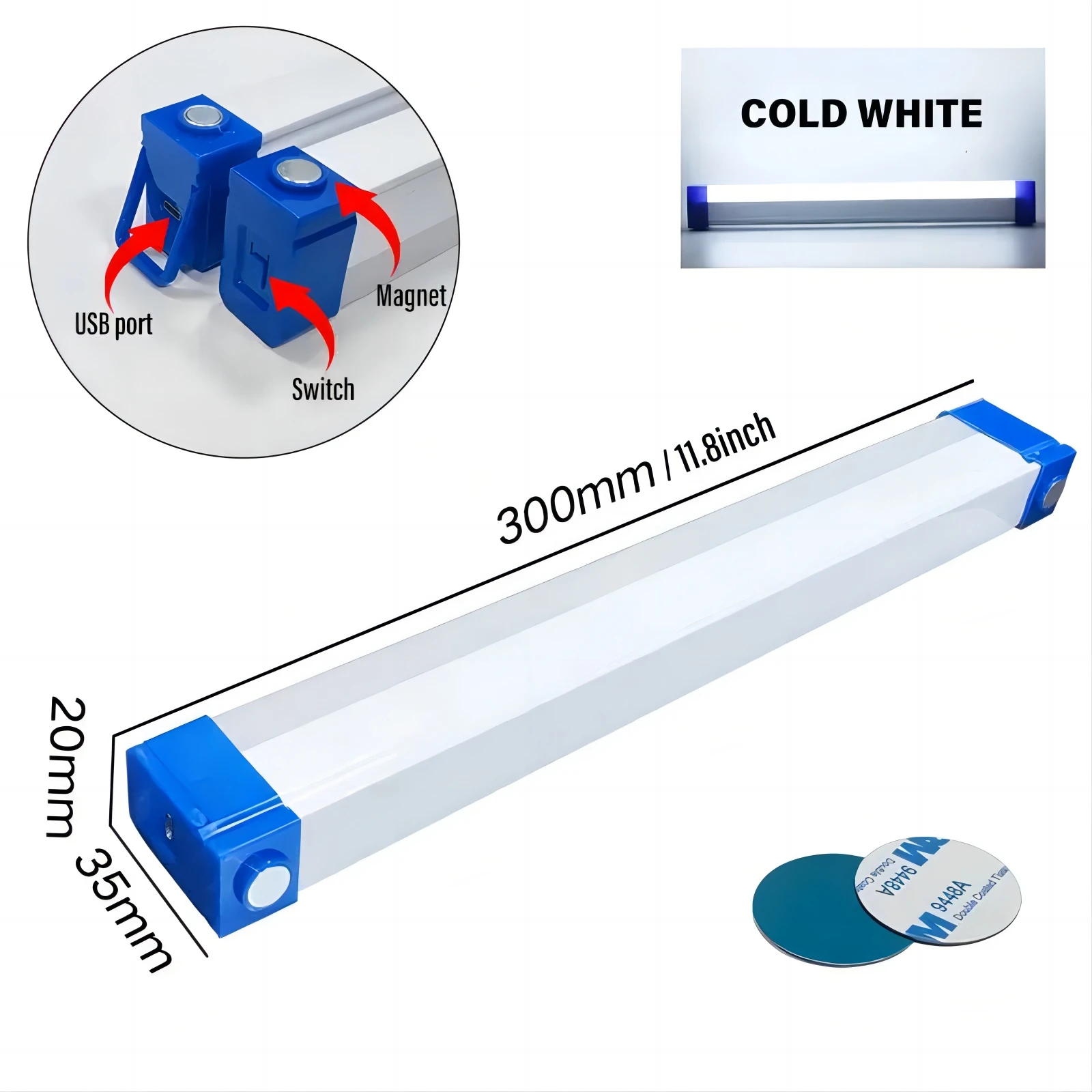 30CM LED Rechargeable Tube Camping Light Magnetic Suspension Portable Light Bulb Emergency Night Market Outdoor Lighting led lights camping lamp camping lights