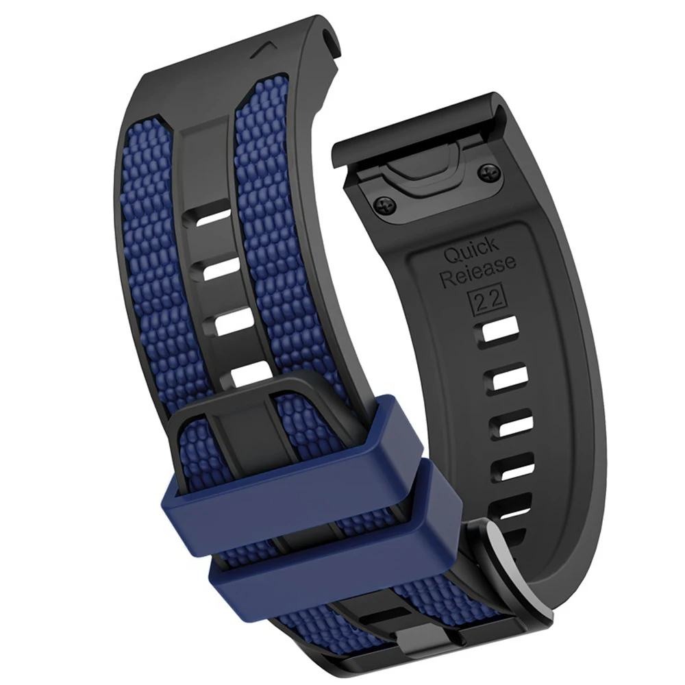Versatile QuickFit Silicone Sports Strap (22mm & 26mm) in Black