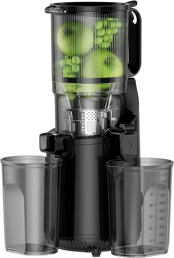 

Cold Press Juicer, Amumu Slow Masticating Machines with 5.3" Extra Large Feed Chute Fit Whole Fruits & Vegetables Easy Clean Sel