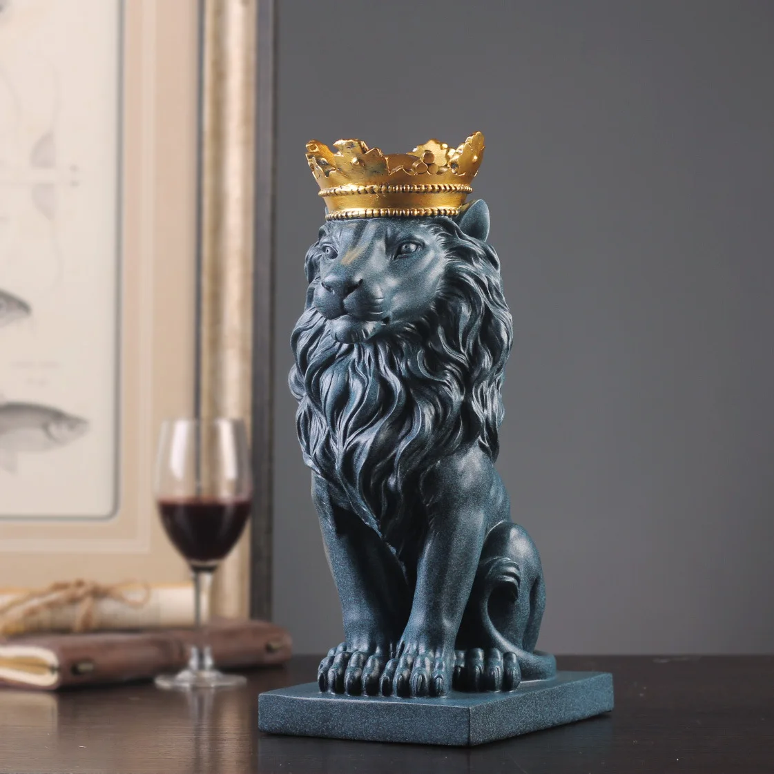 Creative Resin Lion King Crafts Ornaments Decoration Room Tv Home Living Room Lion King