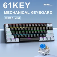 APAYADO K61 Mini Gaming Keyboard 60% Portable Wired 61-Key RGB Lighting Red/Blue Switch Selectable Black/White/Red Colors - Image 3