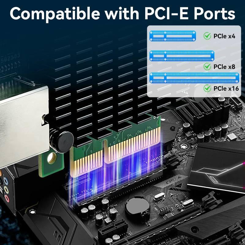 10G PCIE-RJ45 네트워크 카드 Marvell AQC107 PCIE X4 네트워크 어댑터 이더넷 10000Mbps PCI Express LAN 어댑터