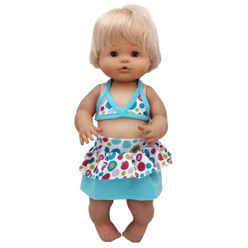 Für 40 cm große Nenuco-Puppenkleidung, 17 Zoll Babypuppenkleidung, blaues Blumenkleid, Spielzeugkleidung – Detail 38