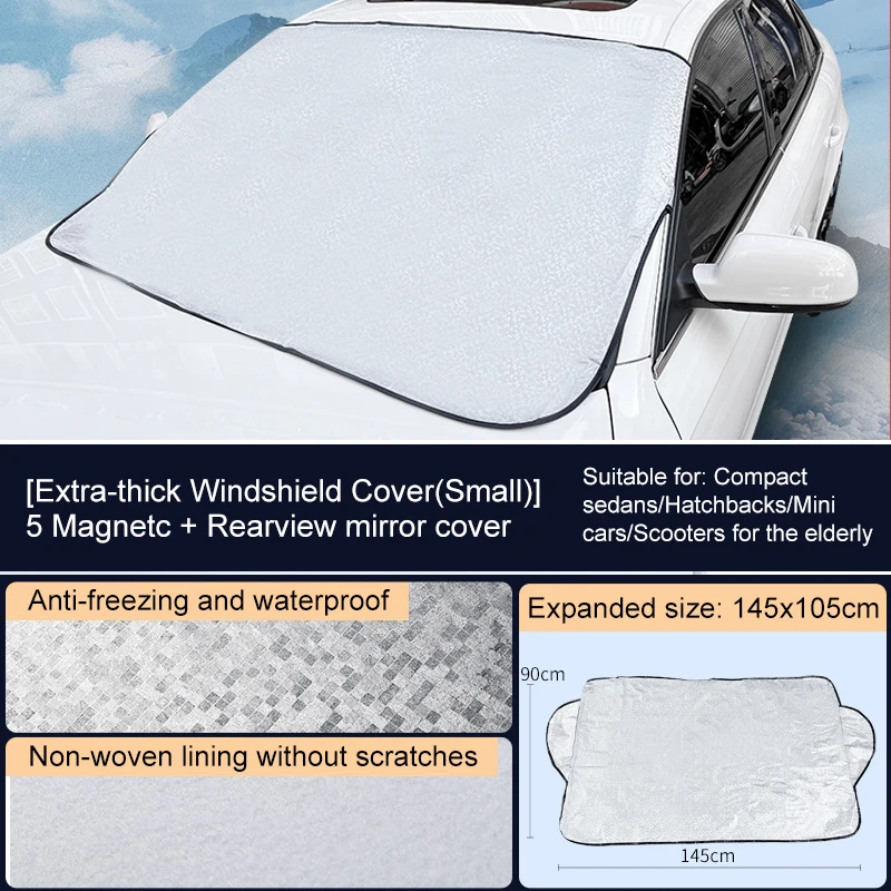 Winter Car Front Windscreen Cover Windshield Sunshade with Earmuffs  Universal Automobile Anti Snow Frost Ice Shield Dust Protect - AliExpress