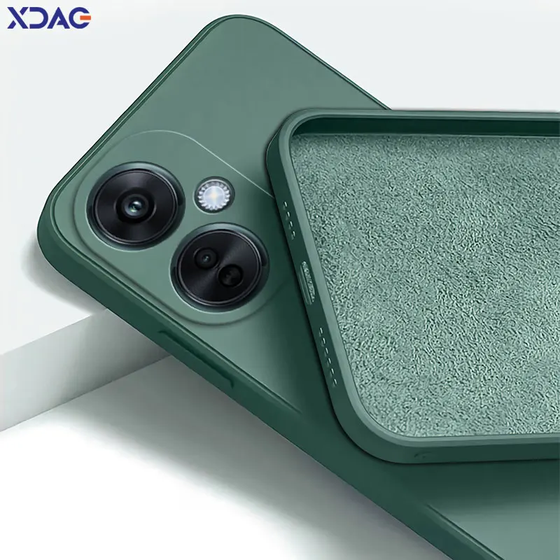 Square Liquid Silicone Shockproof Phone Case - Soft Lens Protective Cover