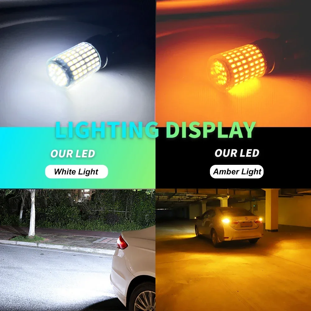 Enhanced LED Turn Signal Light Bulbs - Pack of 2, CanBus 144SMD