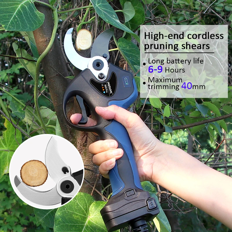 SWANSOFT 40mm Lithium Battery Pruning Scissors / 8605pro Pruner Garden Tools Electric Shears Cutting Wooden Branches 2