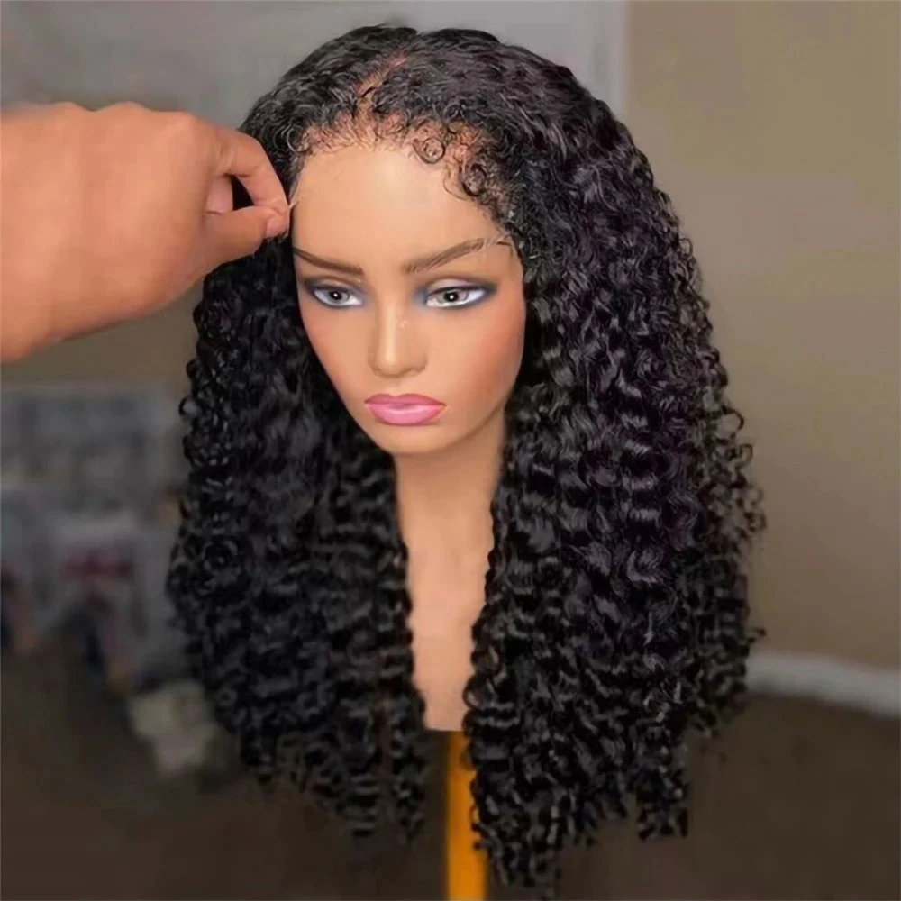 Curly Human Hair Wigs Wear And Go Glueless 4x4 Lace Closure Wig Curly Wave Frontal Wig Pre Plucked Hairline Brazilian
