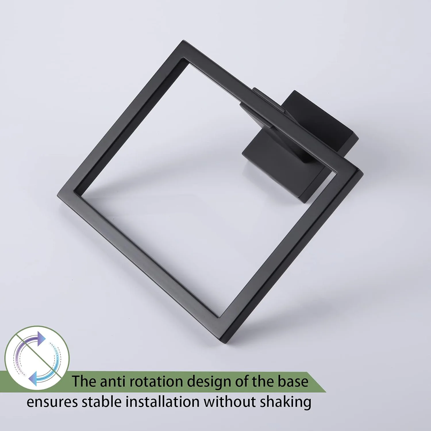 Description Picture 5 of itemBlack Stainless Steel Nordic Square Household Towel Ring, Towel Hanging Ring, Towel Towel Rack, Bathroom Towel Ring