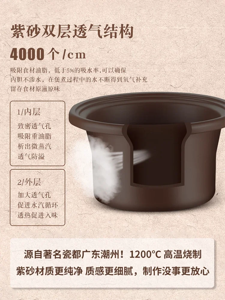 6L Automatic stew pot Ceramic crock pot Smart sous vide cooker cuisine intelligente Electric Slow Cooker Home Appliances 220V 5