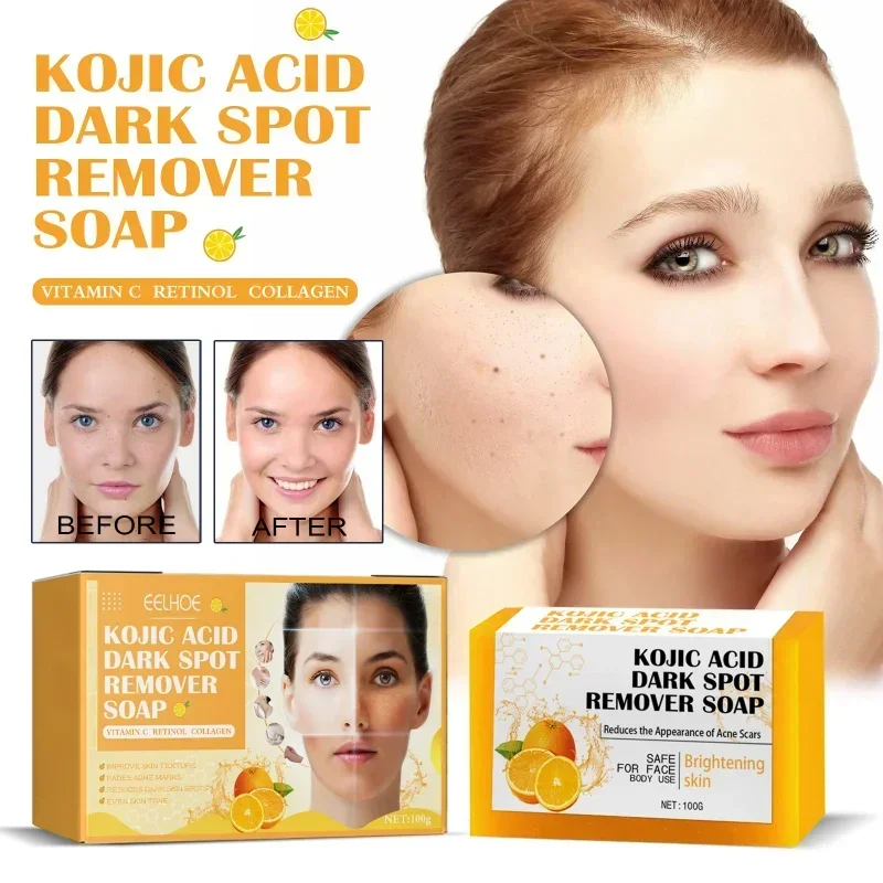 

Kojic Acid Lightens Dark Spots Soap remover acne Whitening Bleaching exfoliating Soap Cleaning Pores Brighten Skin care Cleanser