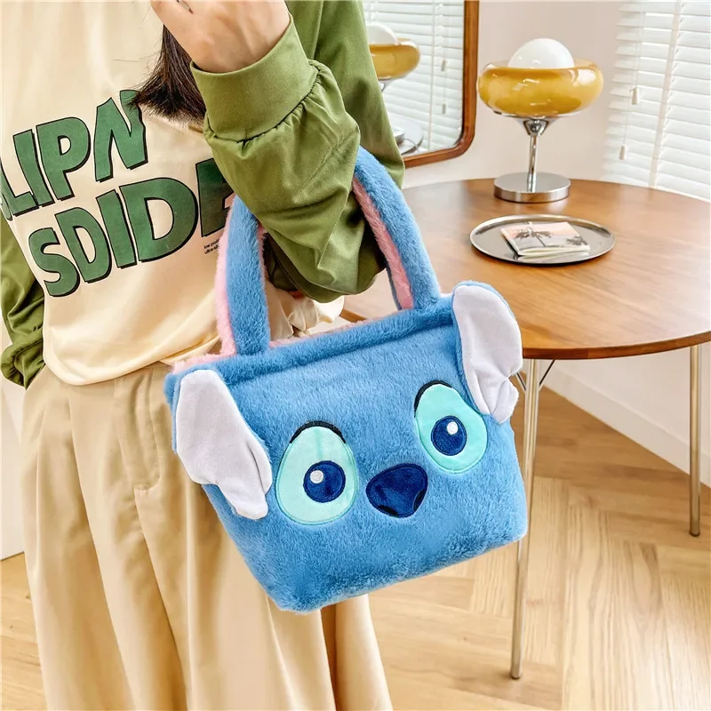 Disney New Plush Bag Cartoon Stitch Cute Winnie The Pooh Borsa A Tracolla Per Bambini Frozen Girl Doll Handbag