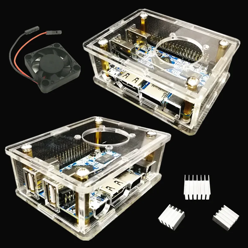 

Акриловый чехол для Orange Pi Lite/Lite 2, макетная плата, применимая к Orange PI H3, корпус материнской платы с вентилятором и радиатором