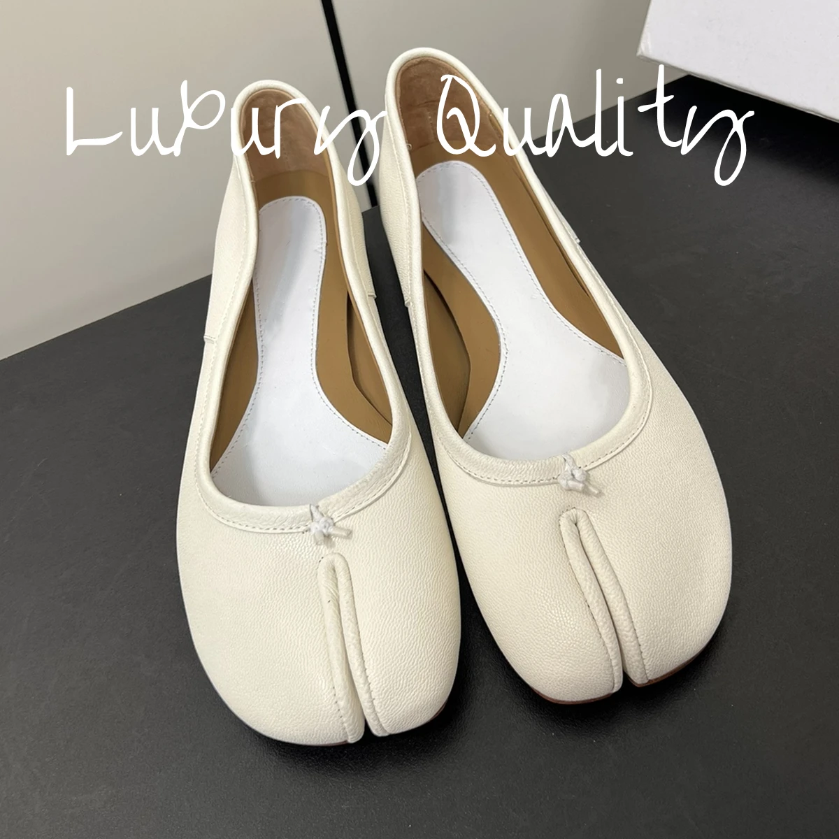 

New Women's flat Shoes sheepskin split toe single shoes Leather upper Casual Shoes Parisian Dance Shoes