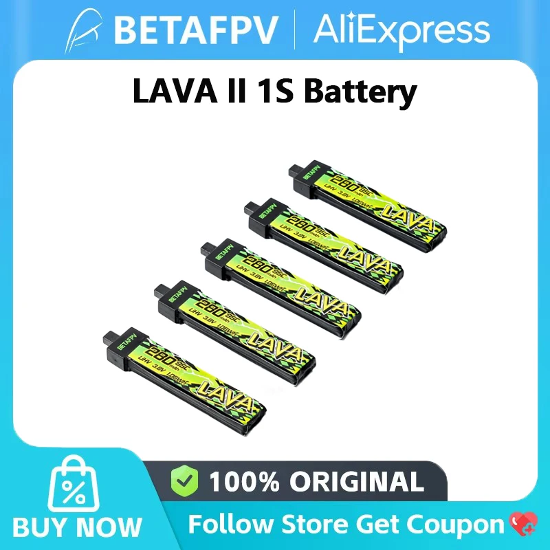 Lot 5 Piles Lipo 3.7V 280mAh pour Drone de Course