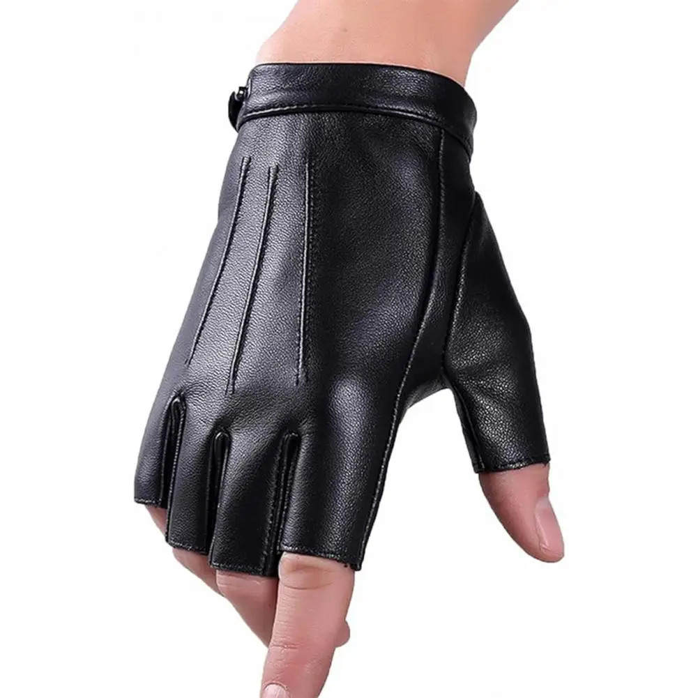 1 Pair Fingerless Driving Gloves Faux Leather Gloves Half Fingers Wrist Outdoor Sports Halloween Gloves Cosplay Costume cosplay anime gloves attack on titan half finger glove costumes accessories printed cotton fingerless gloves costume props