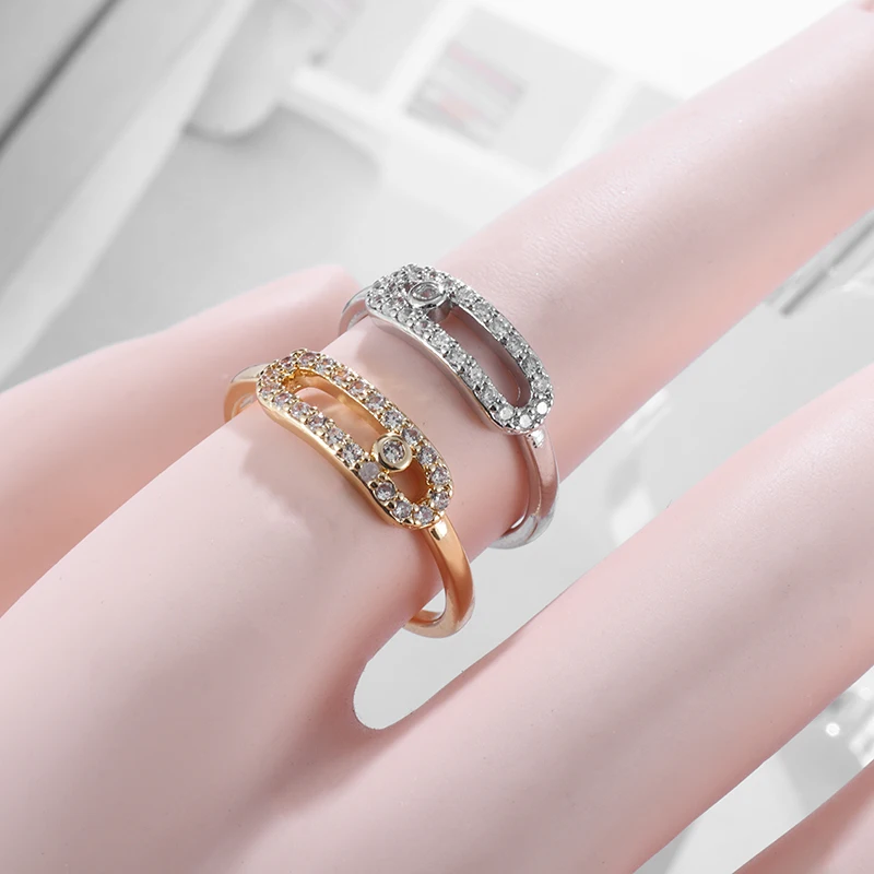 Zircon Rings Hollow Set Open Ring for Women Copper Ring Jewelry Accessory zircon rings stone rings fashion rings fashion ring finger rings metal rings