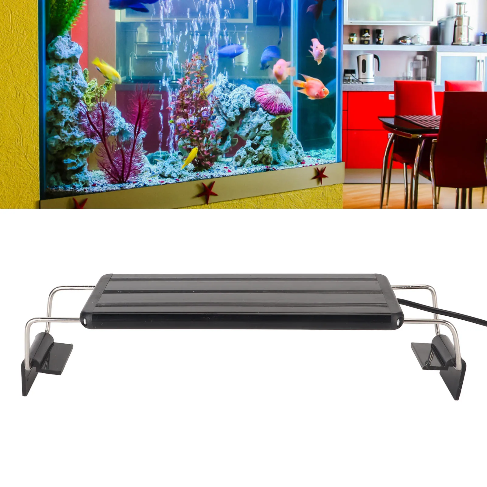 

LED Aquarium Light LED Aquarium Light Color Changing Fish Light with Extendable Brackets Black for Aquarium Fish Black