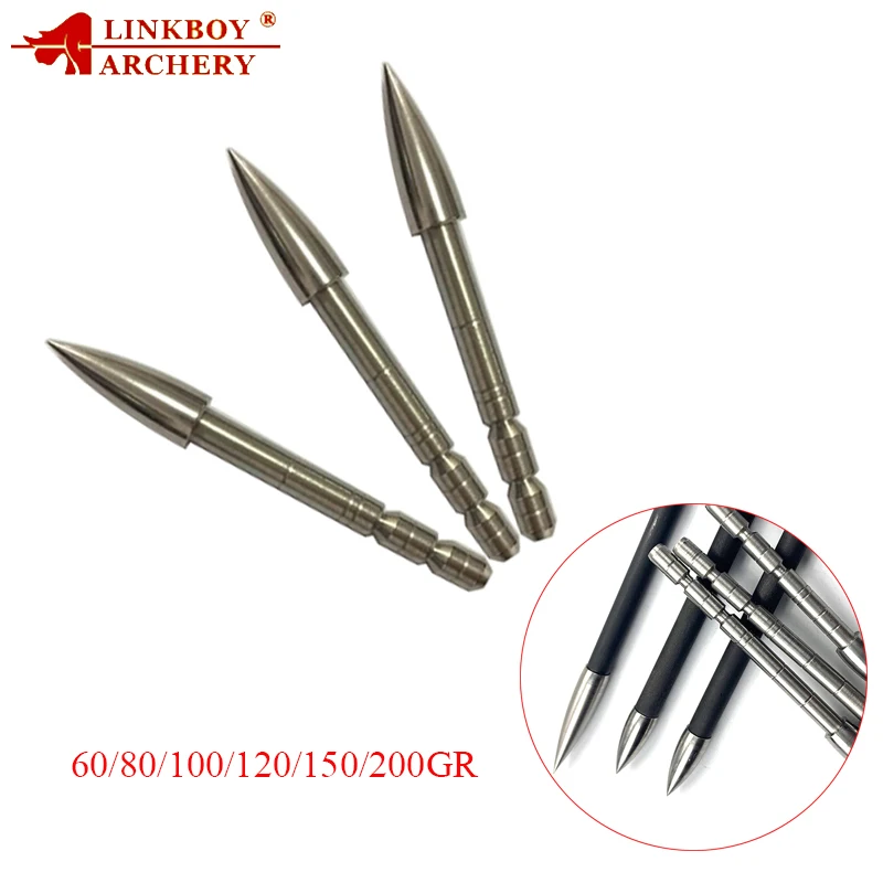12pcs Linkboy Archery Insert Broadhead Arrow Target Point Tips 80/100