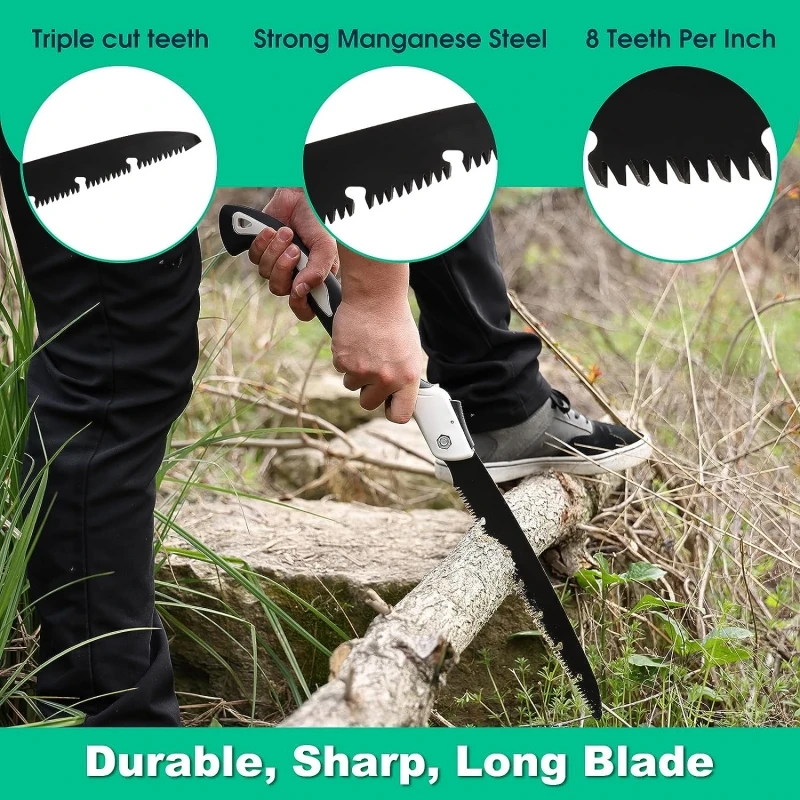 180/210/250mm Heavy Folding Handsaw Wood Cutting Saw Hand Tools For Camping Wood Cutting Garden Fruit Tree Pruning Handmade