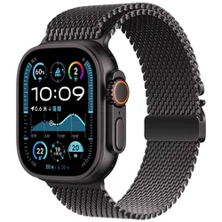 Sleek Milanese Titanium Metal Watch Band - Premium Business Edition for 42 44 45 46 49mm (Black)