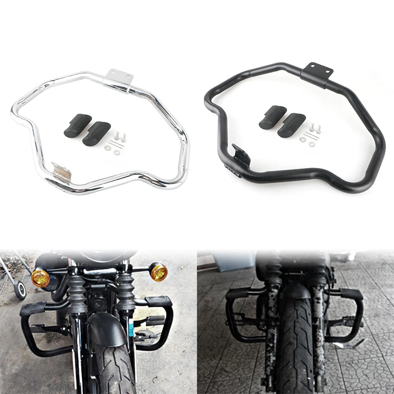 Motorcycle Highway Crash Bar Front Engine Guard Black For Harley