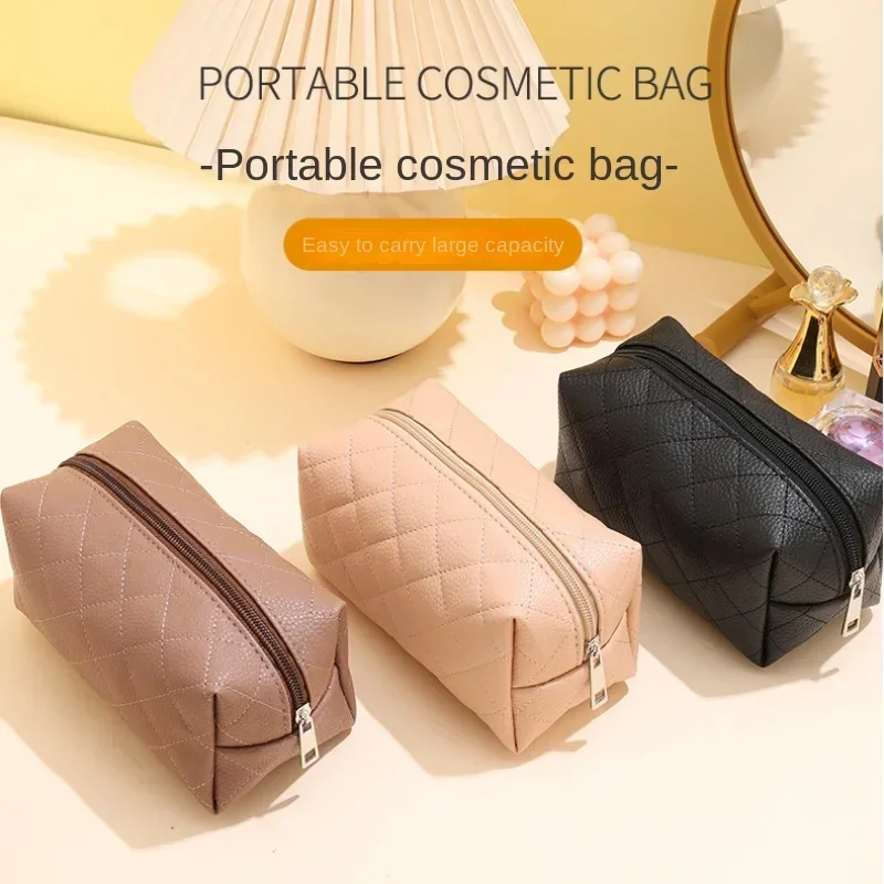 Large Travel Cosmetic Bag for Women Leather Makeup Organizer Female Toiletry Kit Bags Make Up Case Storage Pouch Luxury Lady Box