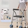 Walking Aid for The Elderly, Rehabilitation Assistance Cart, Anti-fall Hand-push Walker, Can Sit on The Armrest Frame Crutches 2