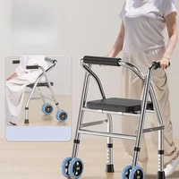 Walking Aid for The Elderly, Rehabilitation Assistance Cart, Anti-fall Hand-push Walker, Can Sit on The Armrest Frame Crutches 2
