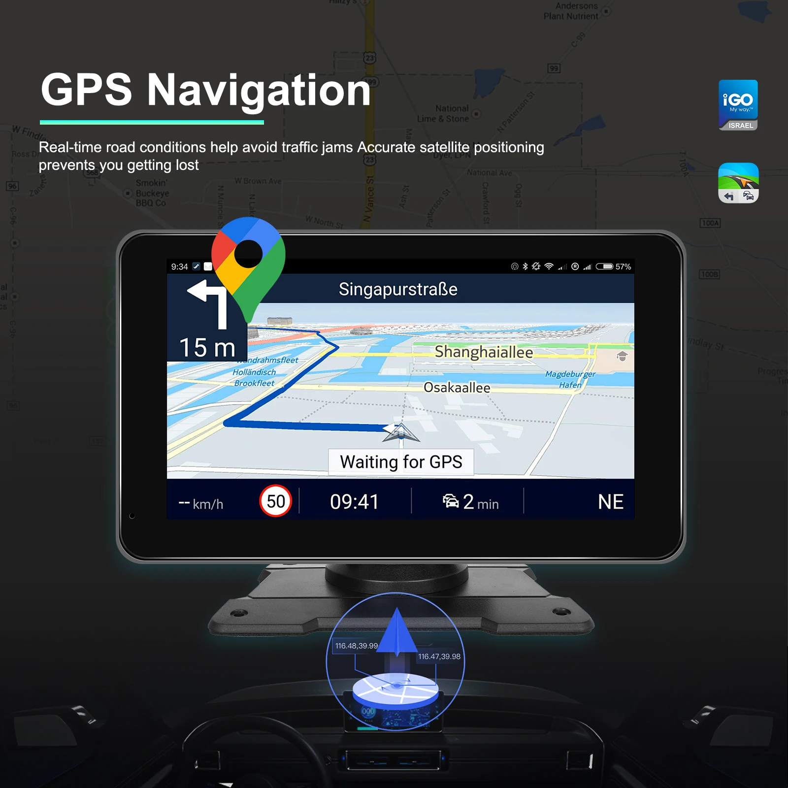 Description Picture 6 of itemPodofo Carplay Monitor Android 12 2+32G Android Auto Screen WIFI GPS Portable Smart Player Support Rear Cam For Universal BMW