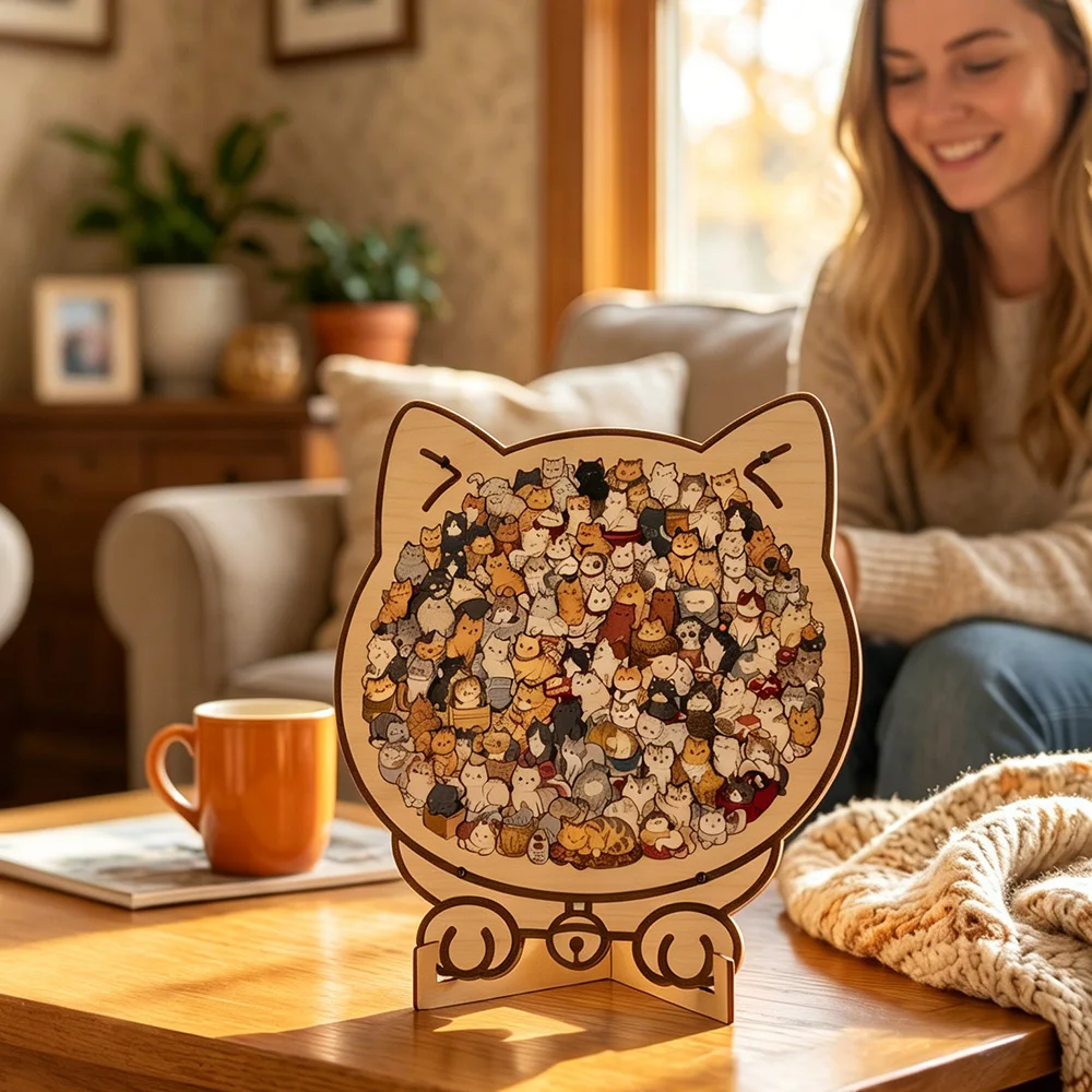 Animal Shape Wooden Jigsaw Puzzle With Stand Screwdriver Tools Adult Stress Relief Puzzle Home Desktop Decor Gift 1