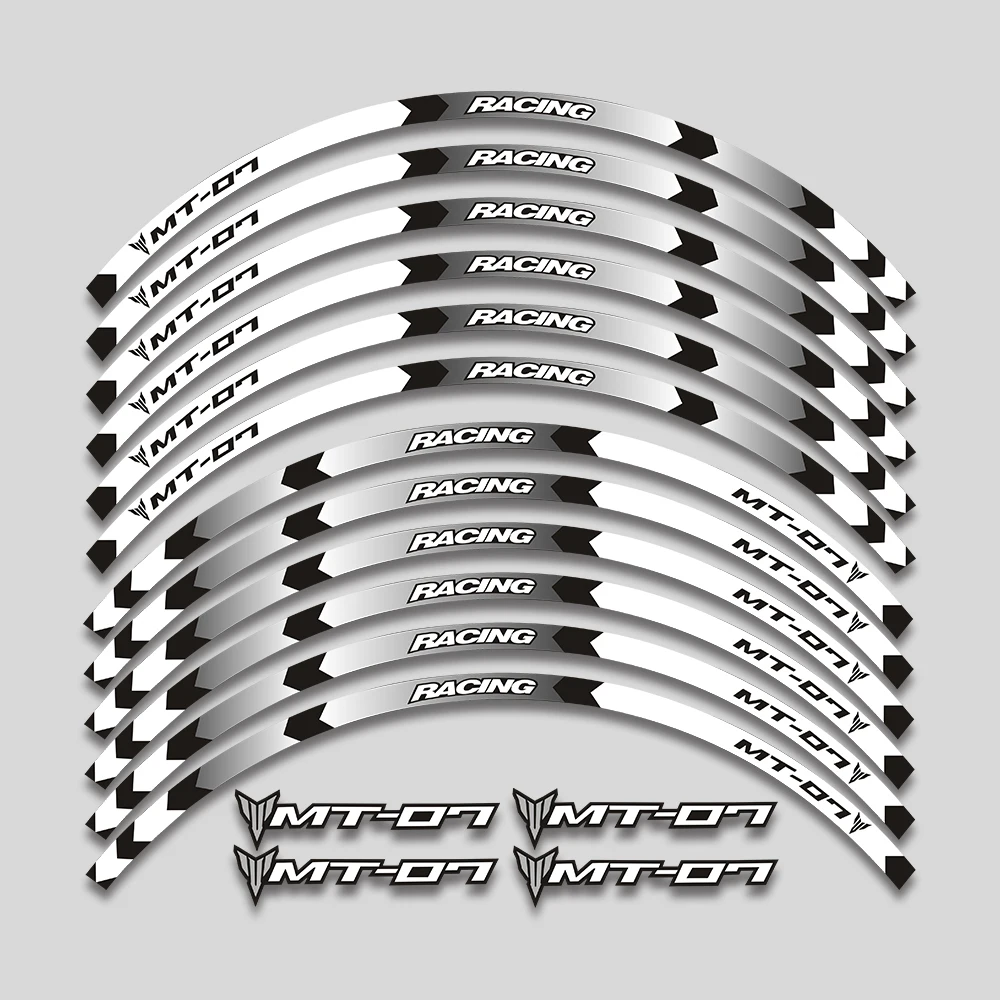 

For YAMAHA MT 07 mt07 2020 2021 17inch Motorcycle Accessories Sticker Rim Tire Decorative Decals Wheel Hub Reflective Stripe Set