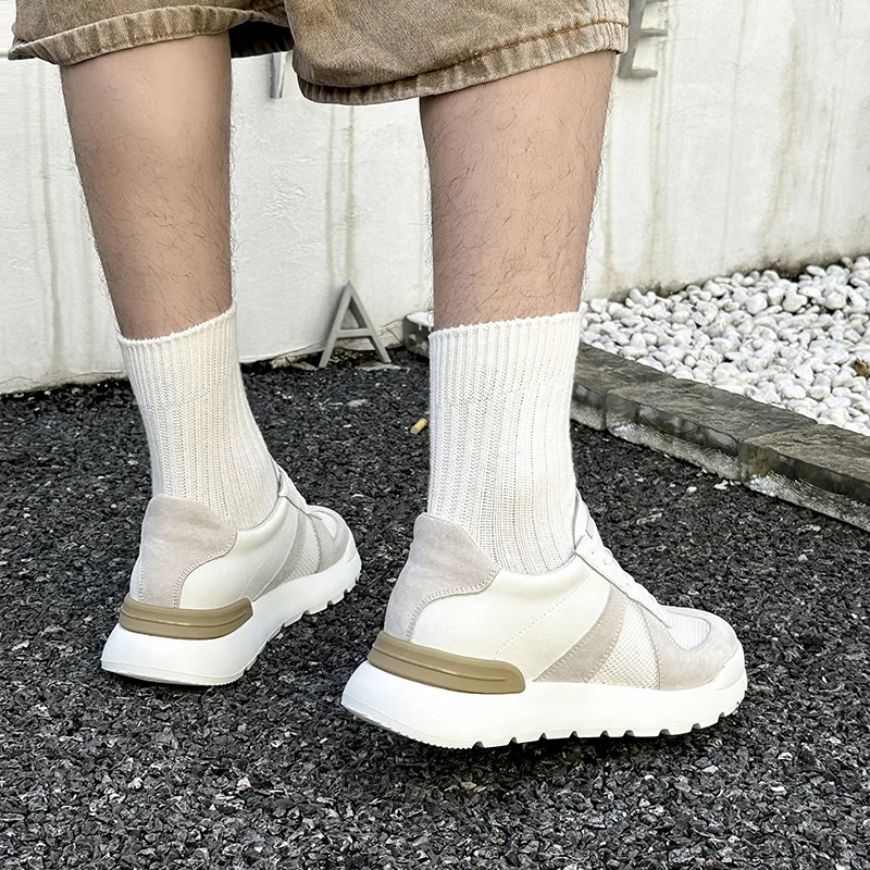 Baskets décontractées homme en cuir véritable pour extérieur_voghion.com