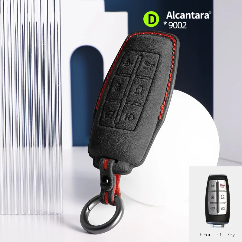 

Alcantara High-quality Car Key Case Cover Holder Key Shell Buckle For Hyundai Genesis GV70 GV80 GV90 2017 - 2022