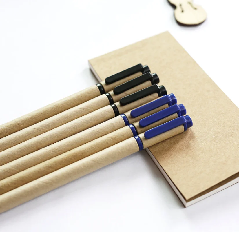 

12/60 Pcs Office Stationery Simple Environmental Protection Business Kraft Paper Tube Neutral Pen Creative Ink Pen