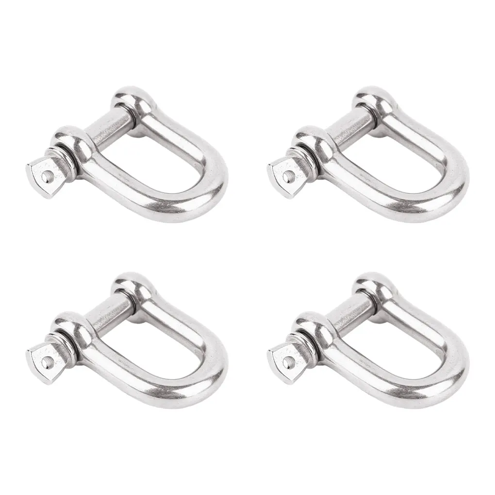 

4pack lot Stainless Steel D-Type Shackle With Easy-to- Buckle Easy To Use D-type Design