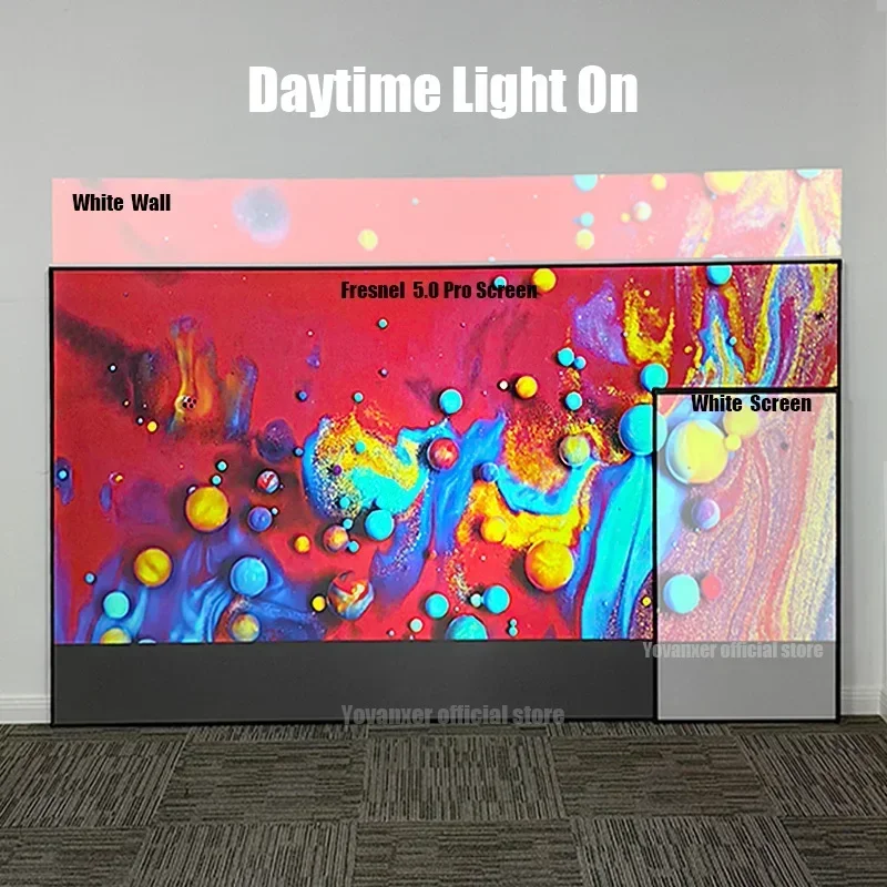 Projection Screen Fresnel 5.0 Pro ALR UST Fixed Frame Ambient Light Rejecting for Ultra Short Throw Projector 4K 8K 3D