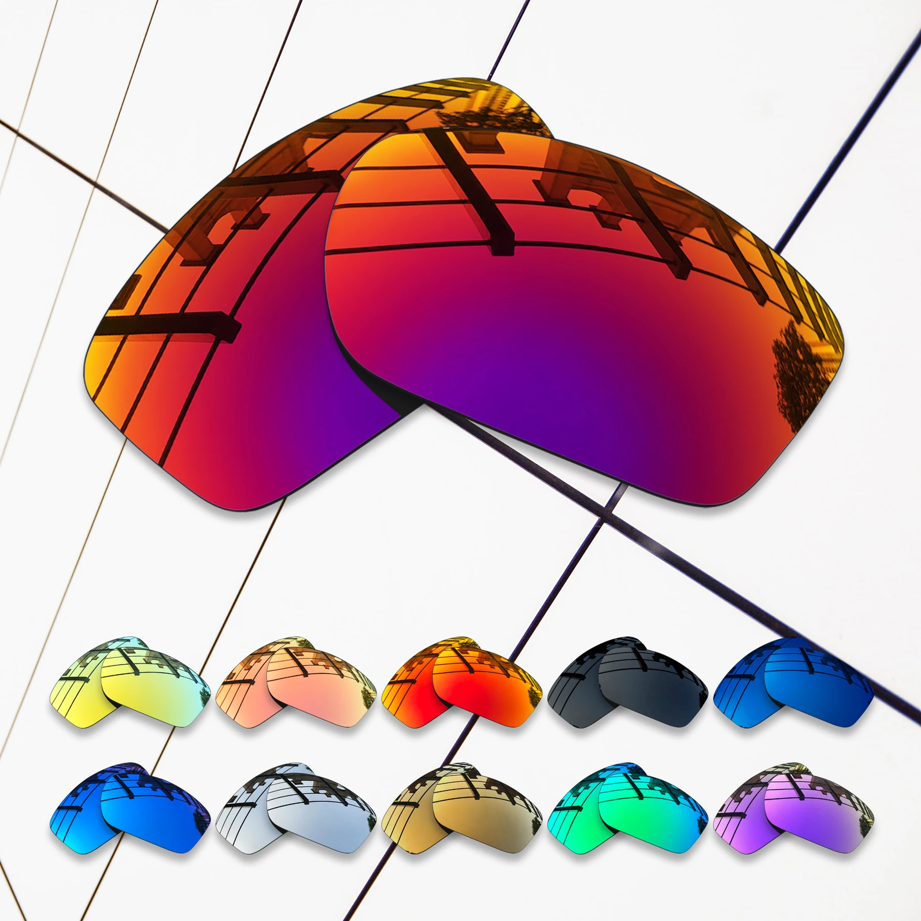 

Wholesale E.O.S Polarized Replacement Lenses for Oakley Sliver Edge Asian Fit OO9414 Sunglasses - Varieties Colors