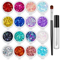 Wholesale Chunky sequin Body Glitter Gel For Face Glitter Makeup Perfect For Halloween Cosmetic Set 2