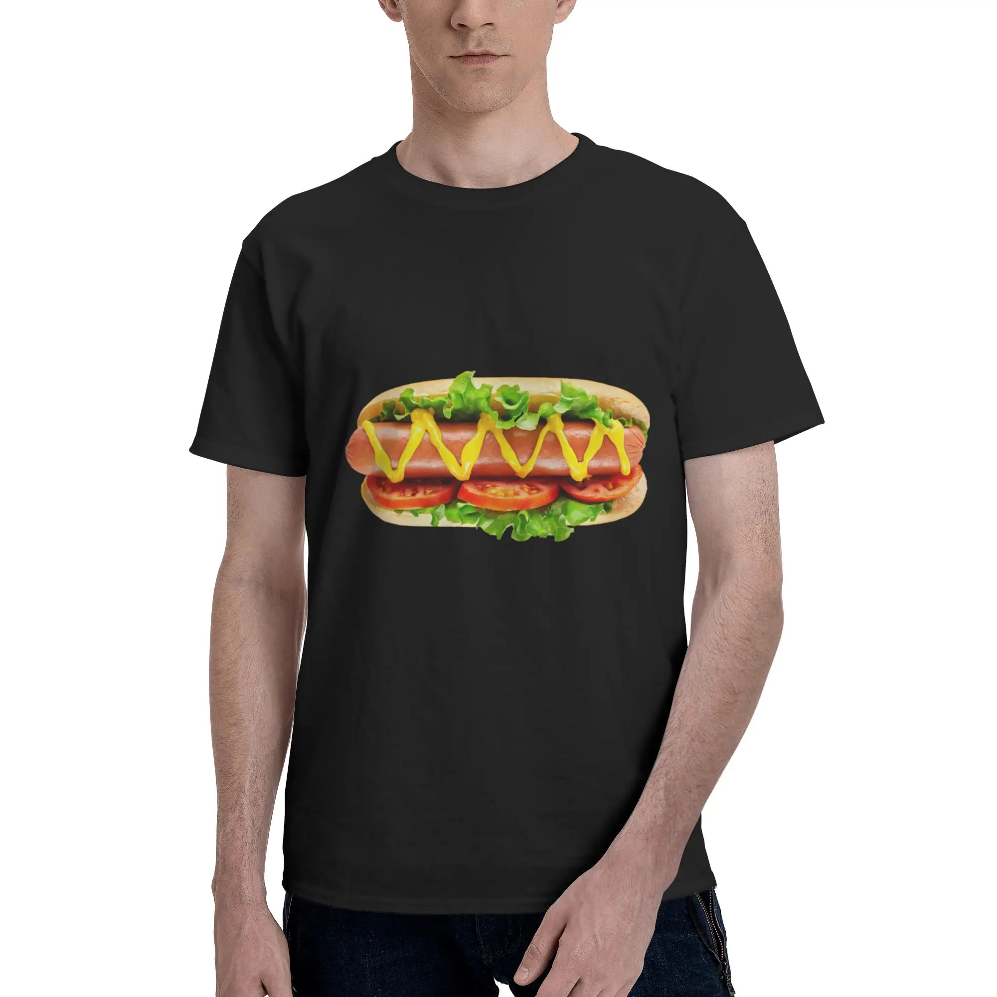 

Funny Hot Dog Lover Sandwich T-Shirt for Women Men Teens Cotton Short Sleeve Tshirt Men Clothing All Seasons