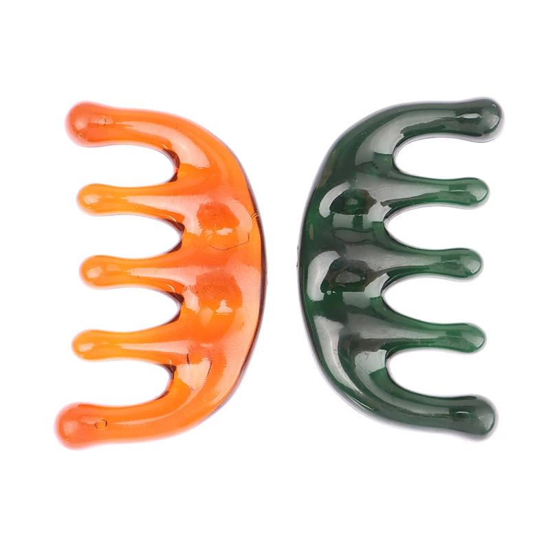 

Five Teeth Meridian Massage Comb Resin Big Teeth Head Acupoint Therapy Artifact Claws Decompression Portable Small Comb